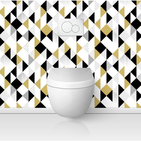 Crédence adhésive WC - Motif Géométrique - 55x55 cm - Adhésif BRILLANT (1/3)