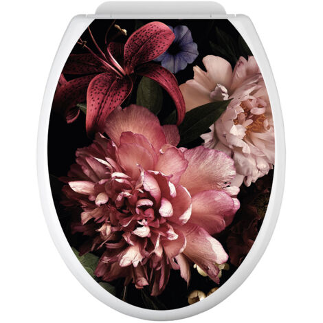 Stickers Abattant WC - Fleurs - 35x43 cm - Adhésif BRILLANT (1/2)