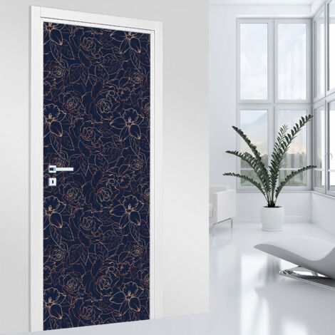Stickers pour porte - Fleurs - 63 x 205 cm - Adhésif MAT (1/2)