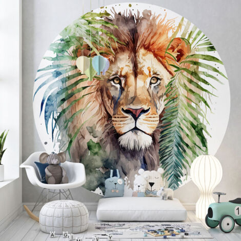 Papier peint rond / cercle Enfants - Lion - 1359 - Diamètre 60 cm (1/3)