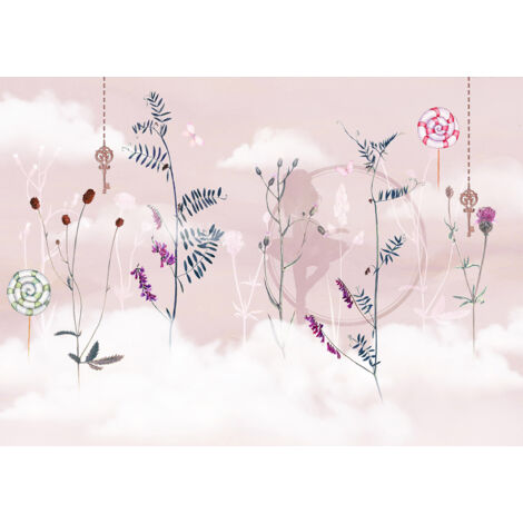 Papier peint panoramique Enfants - Fée Fleurs - 361 cm x 255 cm (1/2)