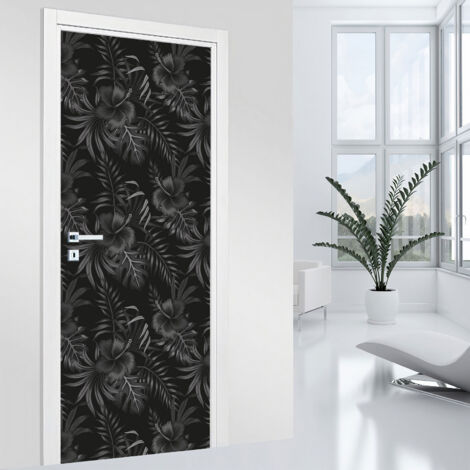 Stickers pour porte - Fleurs - 73 x 205 cm - Adhésif MAT (1/2)