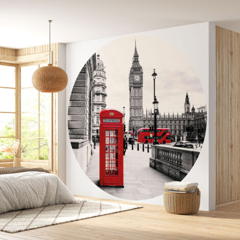 Papier peint rond / cercle - Londres - Diamètre 60 cm (1/4)