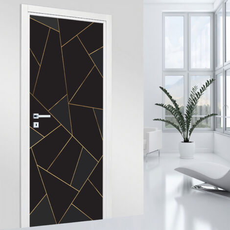 Stickers pour porte - Motif géométrique - 83 x 205 cm - Adhésif MAT (1/2)