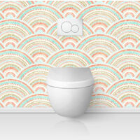 Crédence adhésive WC - Motif oriental - 65x65 cm - Adhésif BRILLANT