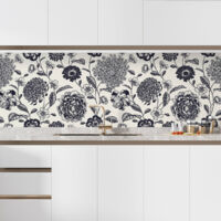 Crédence adhésive cuisine - Fleurs - 60x90 cm - Adhésif BRILLANT
