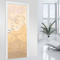 Stickers pour porte - Visage Abstrait - 83 x 205 cm - Adhésif MAT
