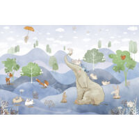 Papier peint panoramique Enfants - Animaux - 260 cm x 168 cm