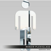 Miroir Plexiglass - WC homme - 4x10 cm