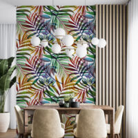 Papier peint - Motif Botanique - 9 LÉS de 60x260 cm - Surface L 540 x H 260 cm