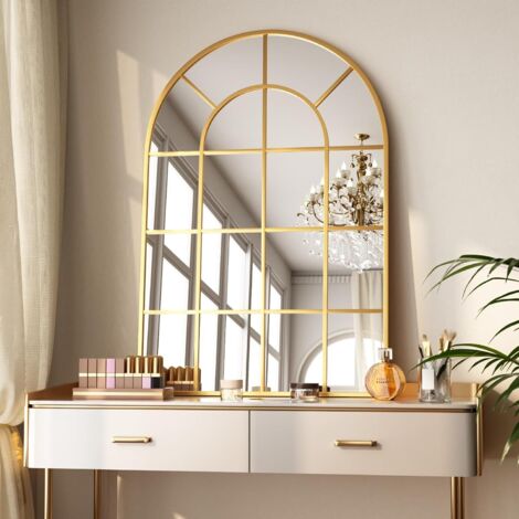 SDXYSTCE Specchio da parete da 70 x 120 cm, Oro specchio da bagno,con cornice in lega di alluminio, per bagno soggiorno, camera da letto, ingresso, decorazione da parete