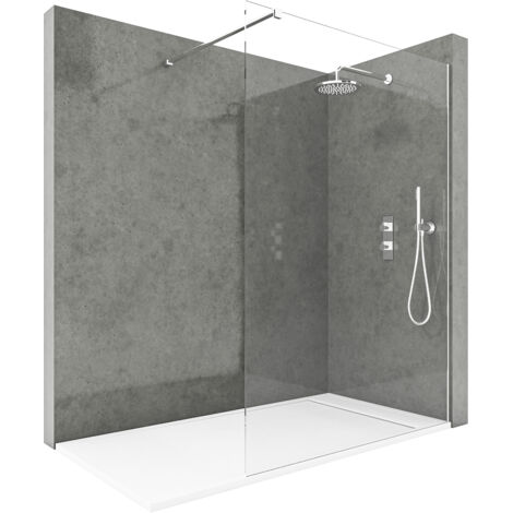 Mampara de Ducha Fija 70x200 cm Vidrio 8 mm Cromo Brillo