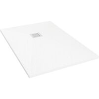 Plato de Ducha Resina Napoles – Plato de Ducha Antideslizante, Antibacteriano y Ligero - Blanco 70x150 cm- Incluye Rejilla Acero y Válvula