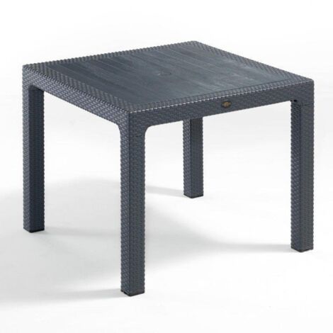 Madrid 900 x 900 Rattan Large Square Dining Table - Anthracite