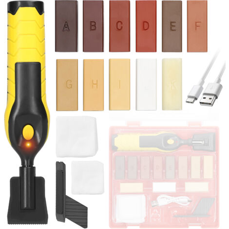 Ej.Life Parkett-Reparatur-Wachs-Set, Laminat-Reparatur-Holzboden, Holzmöbel-Reparatur-Set, Schmelzwachs, Hartwachs, Kratzer-Reparatur