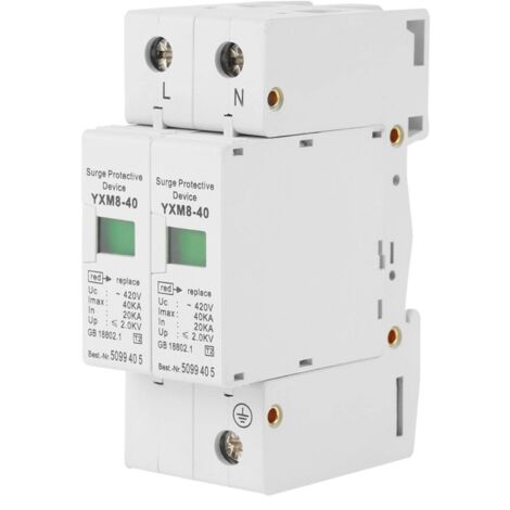 Ej.Life 2P 40KA Überspannungsableiter 220V Überspannungsschutz Gerät Niederspannungsableiter Gerät für DC 420V 40KA Blitzschutz A