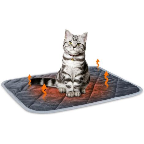 Ej.Life Selbstheizendes Kissen für Katzen und Hunde, Katzen-Heizmatte für Haustiere, waschbar, rutschfest, weiche Plüsch-Thermodecke, 40 x 50 cm (1/5)