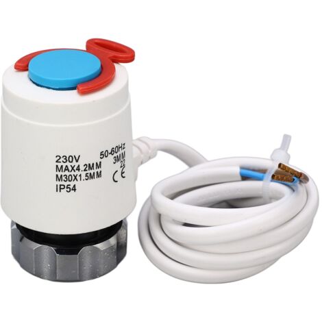 Ersatz-Heizkörperventil, Wasserverteiler für Fußbodenheizung, thermostatischer elektrischer Stellantrieb M30x1,5mm, 230VAC.