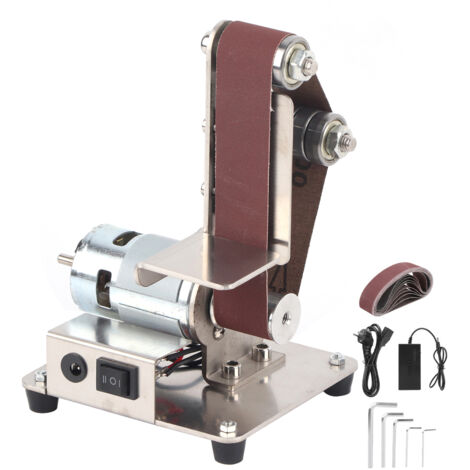 Multifunktionaler Bandschleifer, elektrischer Schleifer mit Metallbefestigung, rutschfest und staubdicht, 10 Schleifpapiere (30 x 533 mm) zum Grobschleifen und Schärfen von Wolframstahl-Drehteilen (EU