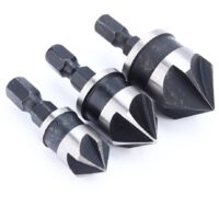 Ej.Life 3 Stücke Senker Bohrer 90 Grad 1/4 '' Hex Schaft Senker Holz Metall Quick Change Bit Fase Countersink