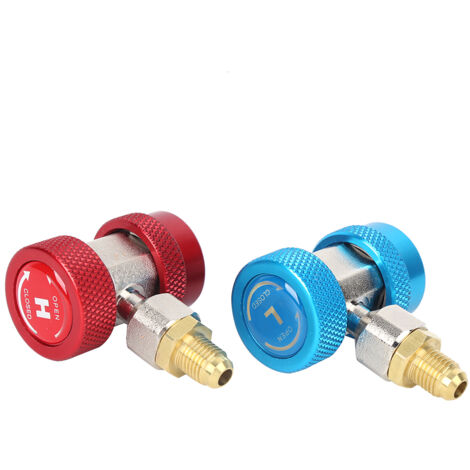 Adattatore Ej.Life R134A, connettore rapido per aria condizionata, raccordi rapidi per refrigerante alto e basso per erogatore di refrigerante da 1/4" (1/5)