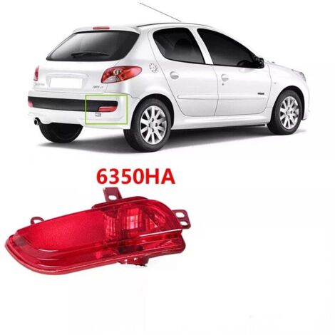 Ej.Life Fendinebbia posteriore sinistro, Fendinebbia paraurti posteriore sinistro 6350HA, ricambio resistente alle alte temperature per Peugeot 206+ 2009-2012
