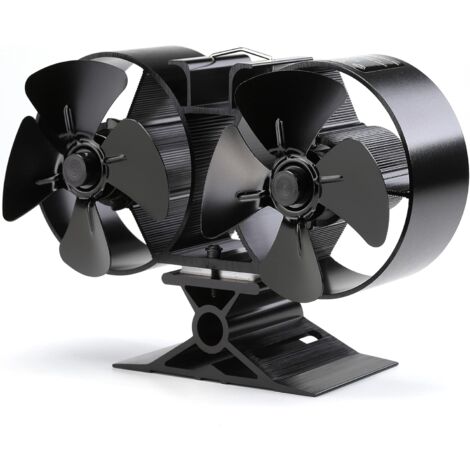 Ventilatore per stufa a legna alimentato a calore Ej.Life, ventilatore per camino a doppia estremità, ventilatore in alluminio a 8 pale