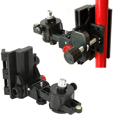 Staffa per adattatore per livella laser, staffa regolabile a 360 gradi, base girevole a L con clip, montaggio a parete o soffitto