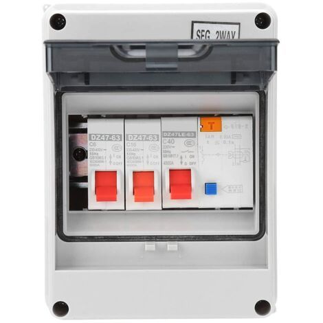 Interruttori automatici miniaturizzati Rosvola a 2 vie per garage, roulotte, unità di consumo 40 A 30 mA RCD 2 MCB 6 A + 16 A