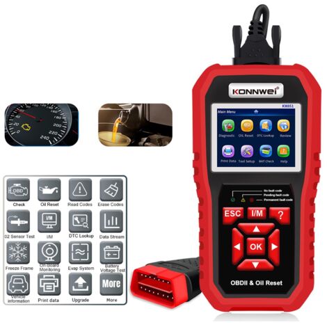 Scanner diagnostico per auto OBD2 OBDII Sistema sensore O2 OBD2 EOBD Sistemi sensore per veicolo universale Strumento di lettura codici spia motore (1/5)