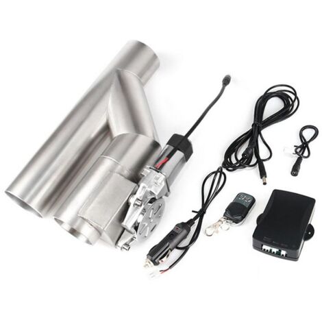 Tubo de escape eléctrico para coche Ej.Life, 2,5 pulgadas (63 mm), válvula de control de bajante, kit de control remoto, escape de acero inoxidable (1/5)