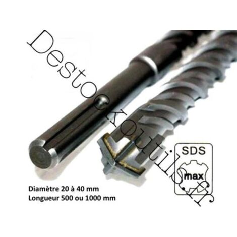 Foret SDS max 40 x 1000 mm en carbure de tungstene pour perforateur