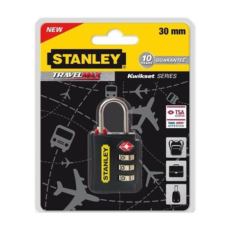 Cadenas noir à code approuvé TSA Stanley (1/2)