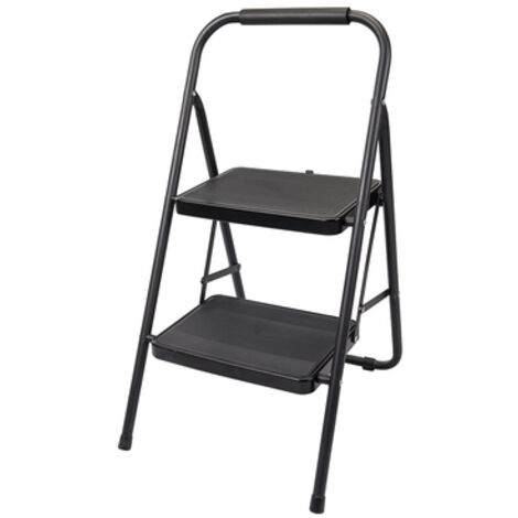 Marchepied 2 Marches En Fer Et Bois - Capacité 227 Kg - Pour Adultes Et Enfants - 40x40x30 Cm - 2