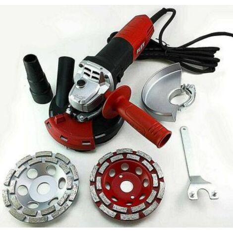 Ponceuse fraiseuse à béton électroportative 800W – 2 meules diamantées 125mm – Kit d'aspiration inclus – Pour meulage sans poussière