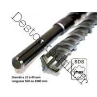 Foret SDS max 38 x 1000 mm en carbure de tungstene pour perforateur