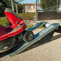 Ribimex – Lot de 2 rampes de chargement pliables 160x25cm – Capacité 200kg par rampe – Acier galvanisé – Protection roll-over incluse