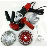 Ponceuse fraiseuse à béton électroportative 800W – 2 meules diamantées 125mm – Kit d'aspiration inclus – Pour meulage sans poussière