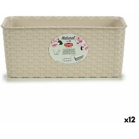 Vaso da Balcone Salvia 38x15x18H cm Balconiera Cassetta per Ringhiere