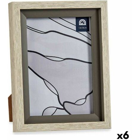 Cornice Portafoto Home ESPRIT Bianco Beige Cristallo polistirene Marmo Scandi