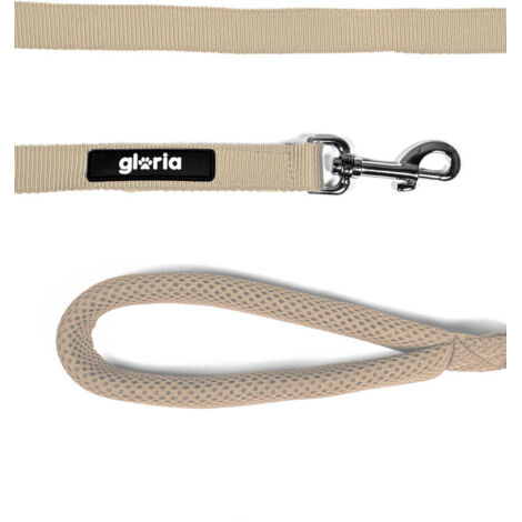 Guinzaglio Per Cane Flamingo Pookie Beige, 1,3 Metri X 20 Mm, In Pile Con Moschettone E Anello Dorati, Elegante E Comodo Per Passeggiate Quotidiane