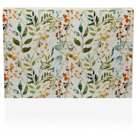 Versa Scatola decorativa libro tropicale tela legno MDF 7 x 27 x 18 cm