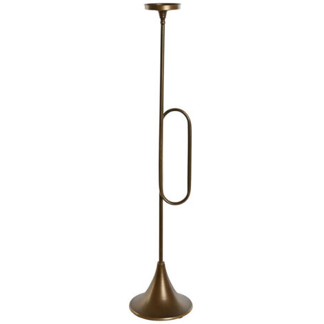 Portacandele Dorato In Ferro - 1 Pezzo, Altezza 9 Cm, Per Decorazione Casa E Tavola