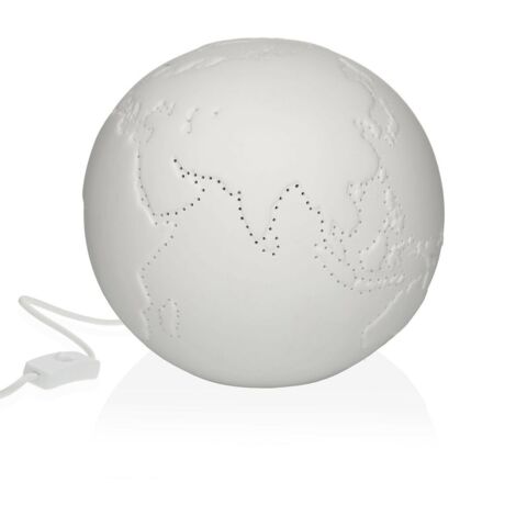 Lampada Da Tavolo Dalber Mappa Del Mondo – 15x15x23 Cm, Plastica Rossa