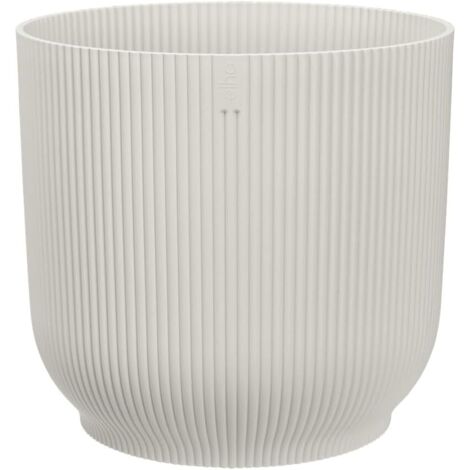Vaso per fiori in plastica, rotondo, colore: bianco, misura XL