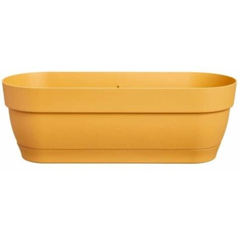 Vaso Rettangolare In Plastica Terracotta 60 Cm - Grande Fioriera Per Giardino E Orto, Con Fori Di Drenaggio