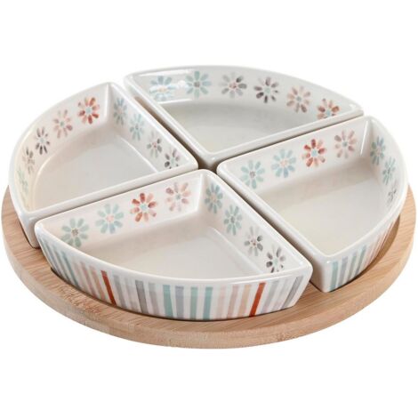 Piatti Salitre Stile Naturale Achat SET ENTRÉE 5 GRÈS BAMBOU 21,5X21,5X1 SALITTER PC192998 En Gros Set Piatti Quadrati - 4