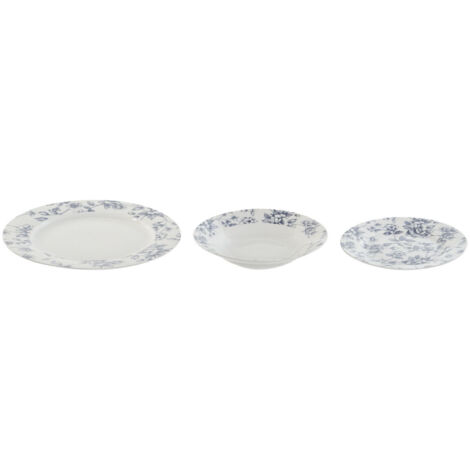 Set di stoviglie Luna marmo blu 18 pezzi