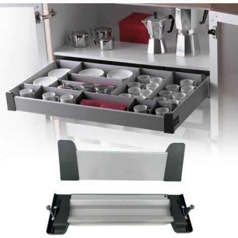 Evotrade – Coulisse à extraction totale pour tiroirs Delinia Leroy Merlin – Façade basse 350 mm – Guides avec fermeture douce INDAmatic – Testé 100 000 cycles