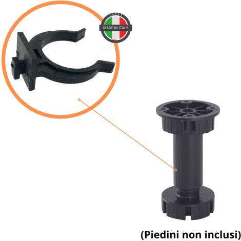 Crochets universels pour plinthe de cuisine – Clips ABS pour assemblage rapide – Lot de 10 pièces – Fabriqué en Italie – Evotrade